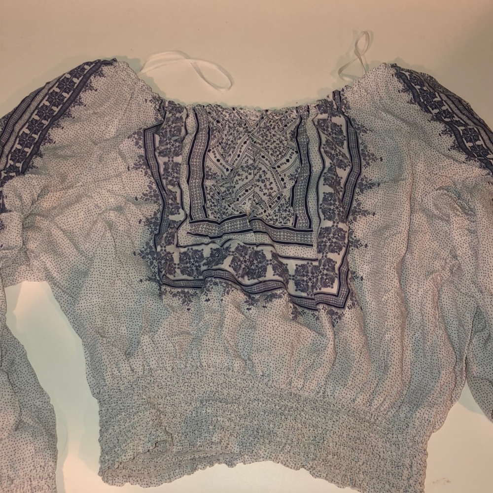 Light blue flowey printed top